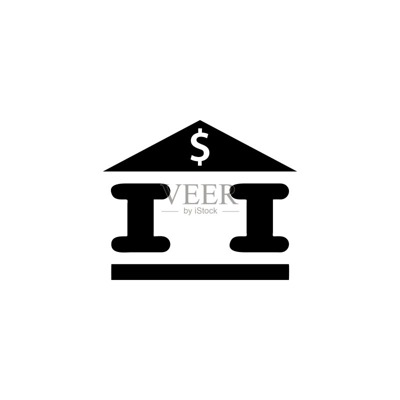 银行大楼图标矢量图图标素材