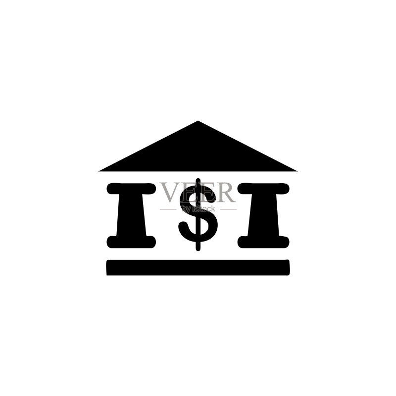 银行大楼图标矢量图图标素材