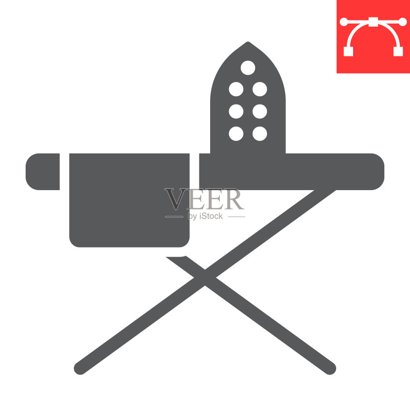 熨烫标志,蒸汽和洗衣,熨斗矢量图形,可编辑描边实心图标,eps 10图标素材
