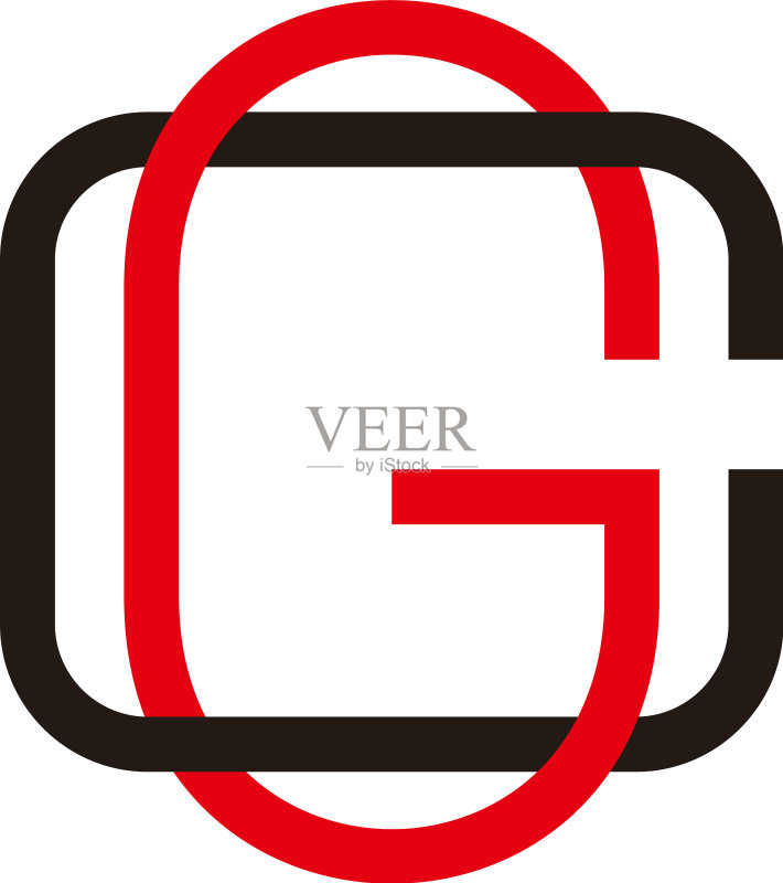 字母GC彩色重叠线条符号图标素材