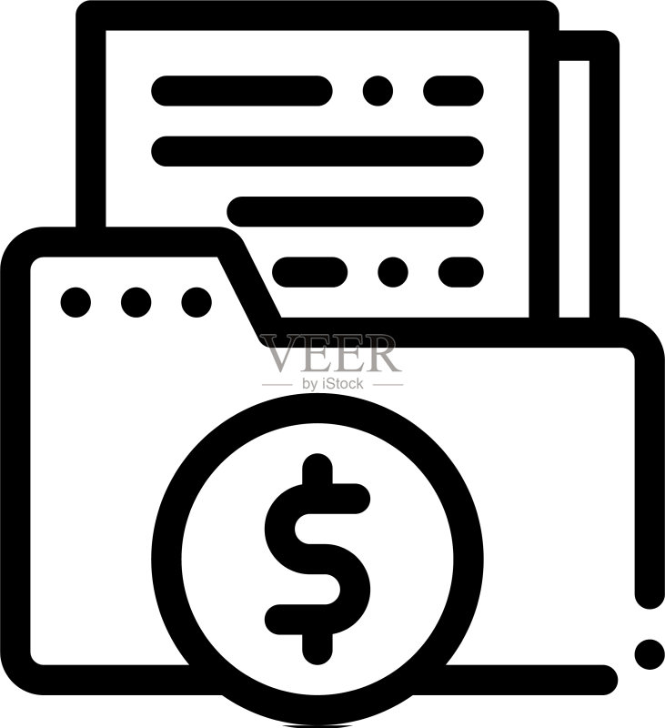 金融文件图标轮廓图标素材
