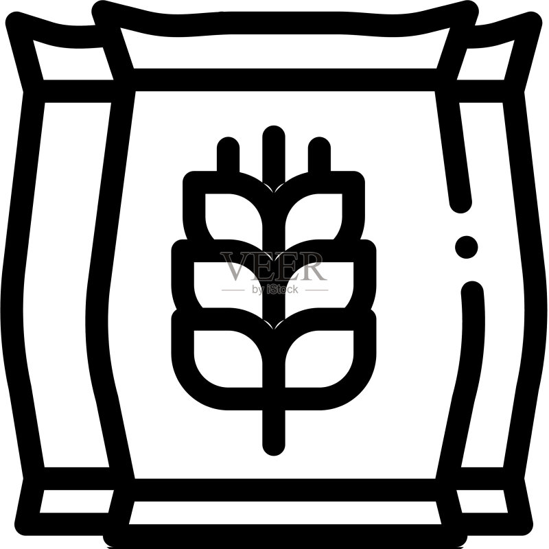 小麦袋图标轮廓图标素材