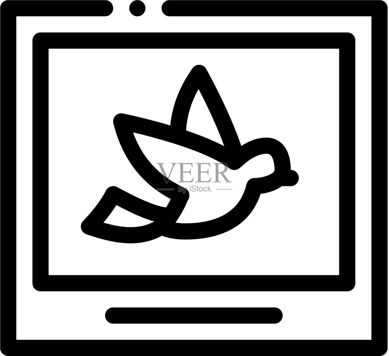 鸟类图片或照片卡图标细线图标素材