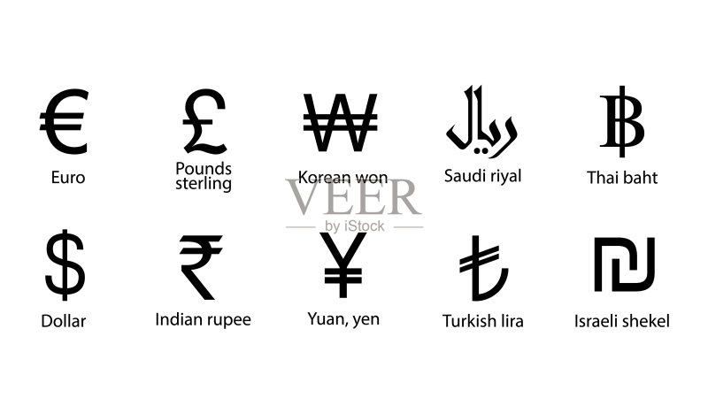货币图标扁平化设计图标素材