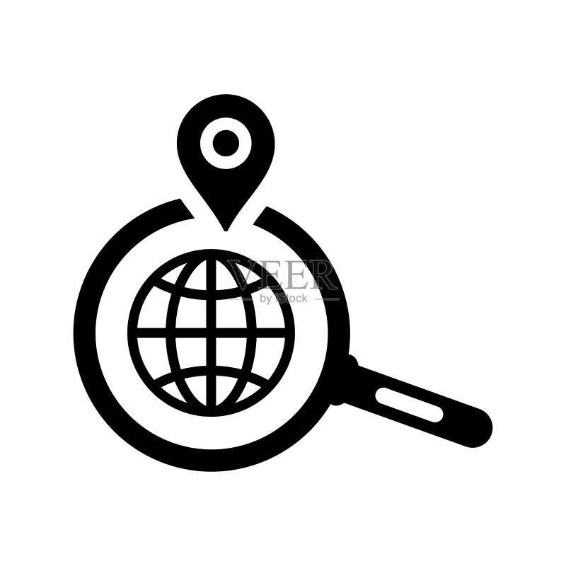 位置搜索图标/黑色矢量图图标素材