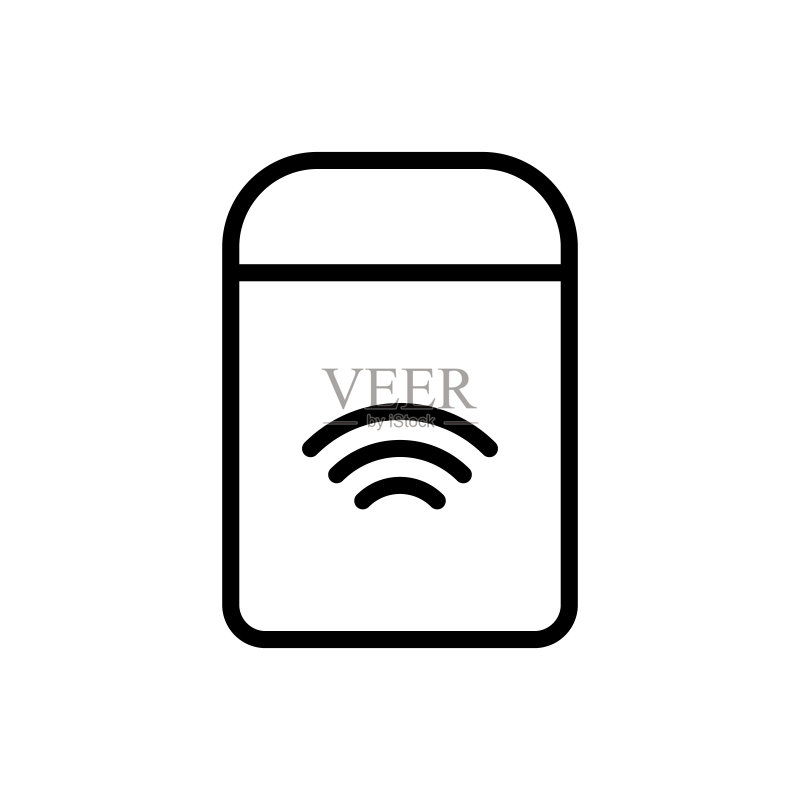 Wifi充电盒。线性图标图标素材