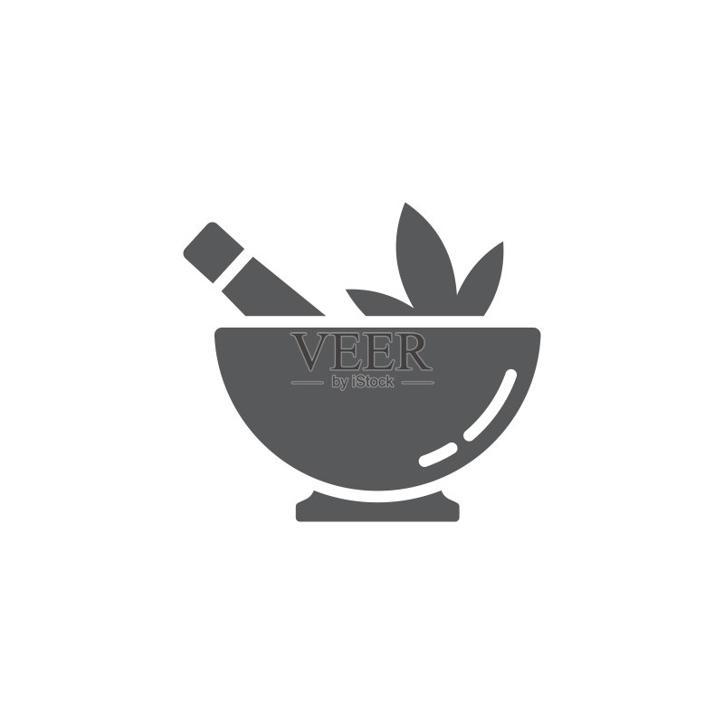 白色背景下的大麻碗矢量图标符号图标素材