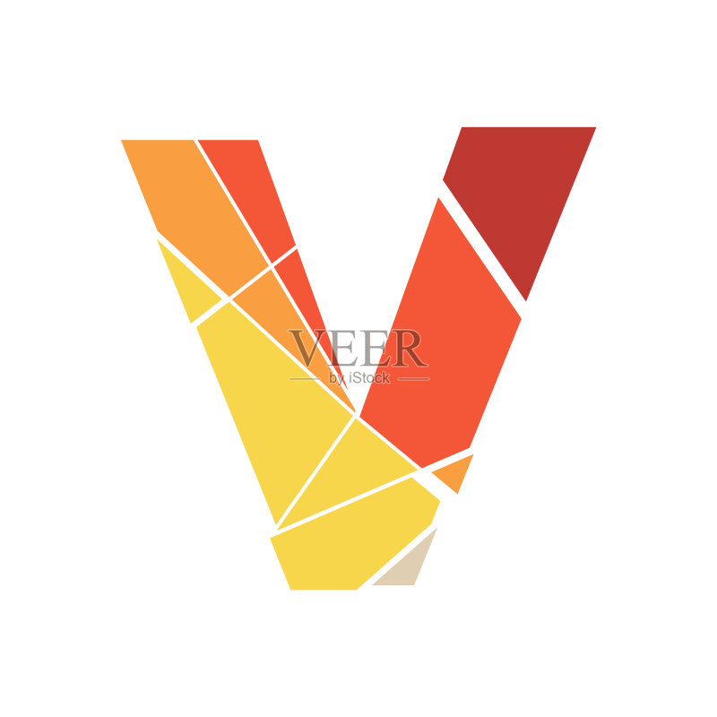 字母V马赛克图标素材