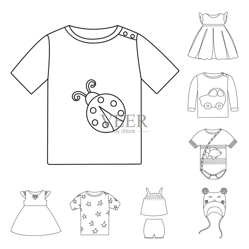 儿童服装标志图标素材