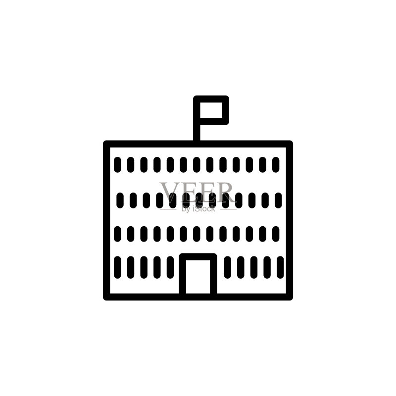 学校建筑图标矢量图图标素材