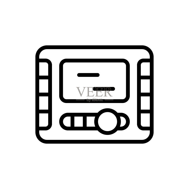 出租车服务显示器图标:UI和UX网站或移动应用简约线性轮廓矢量元素图标素材