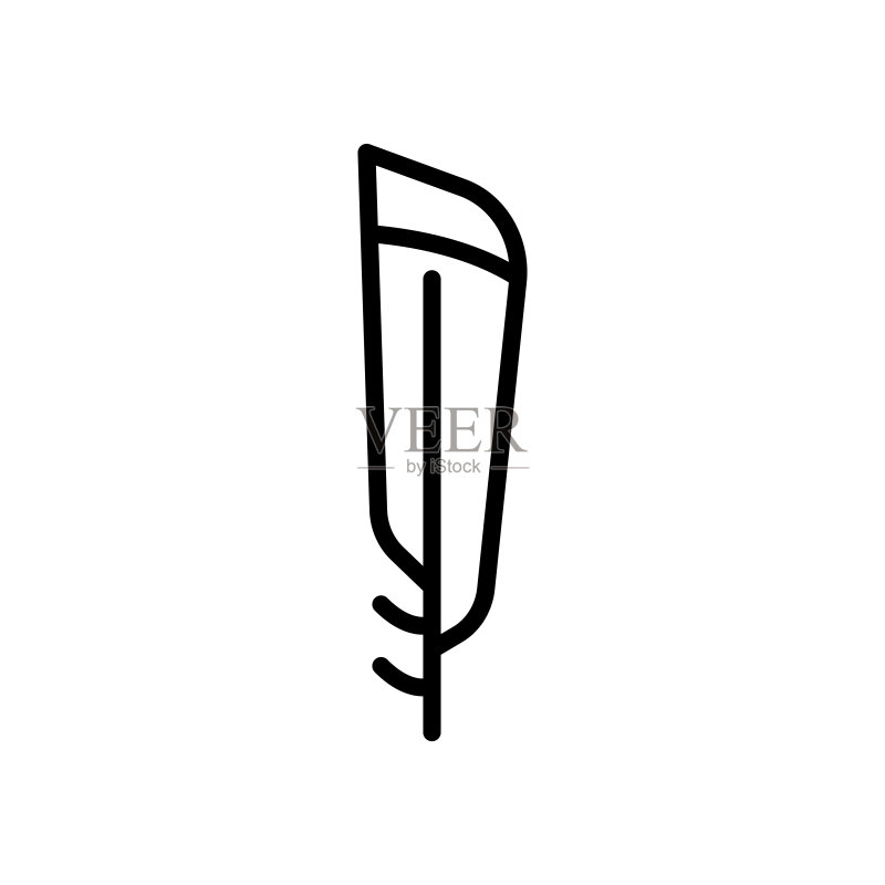 翅膀鸟图标,羽毛UI/UX线性元素图标素材