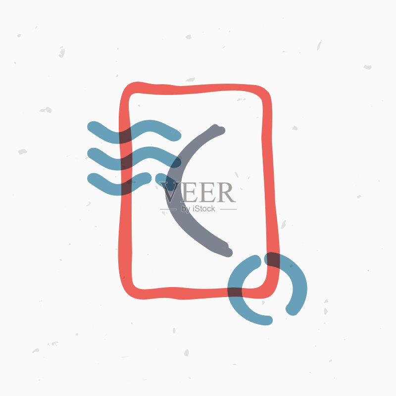 C字母logo,方形框架,波浪线图标素材