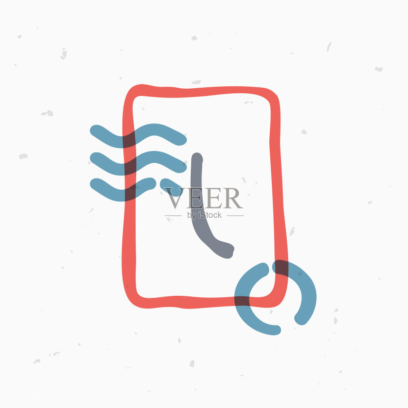 波浪线方框字母I标志图标素材