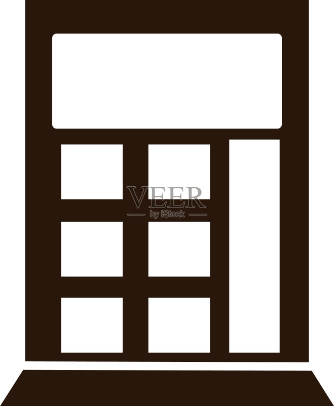 学校教育计算器数学用品剪影图标素材