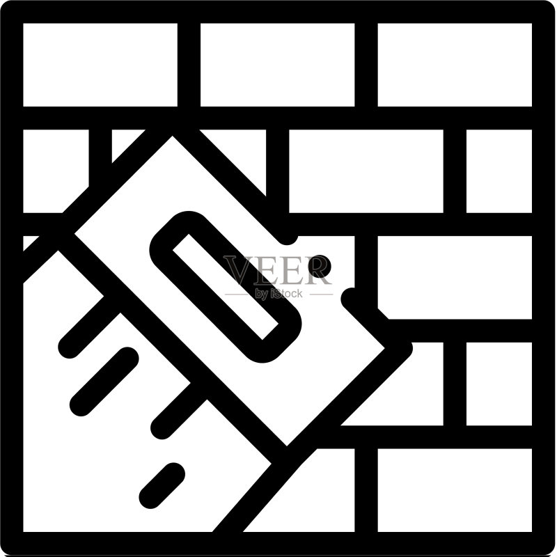 泥刀绘画图标轮廓图标素材