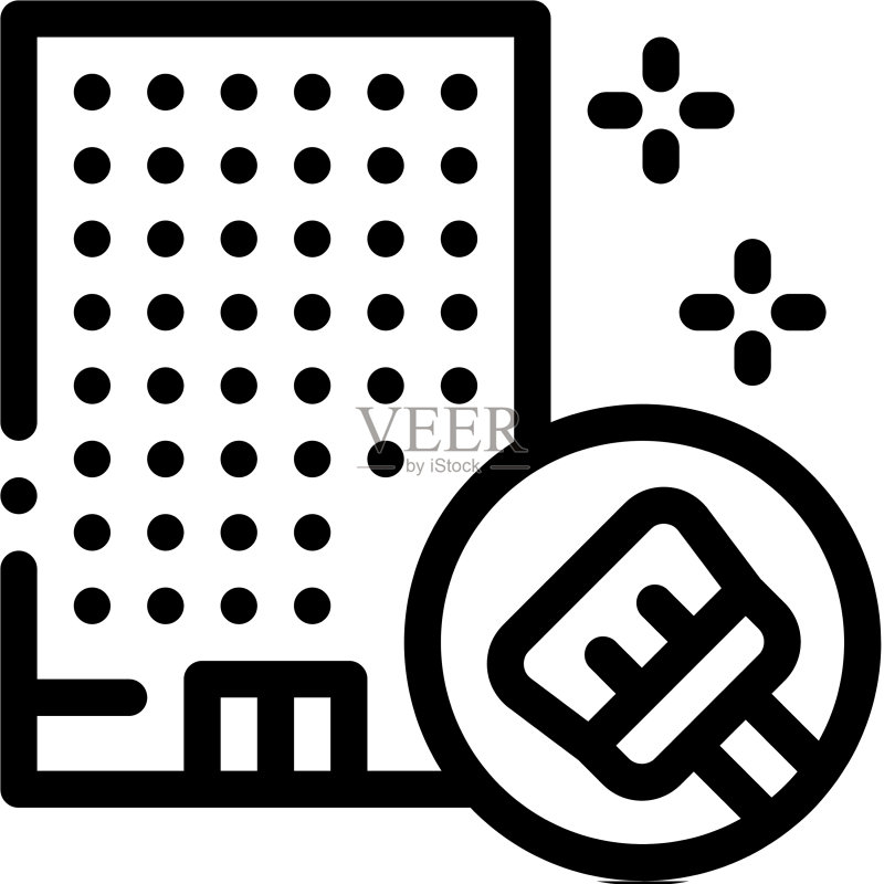 建筑清洁轮廓图标图标素材