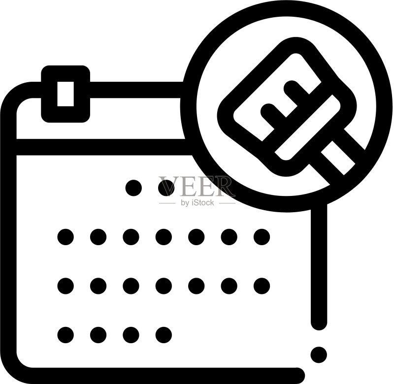 清洁日历图标轮廓图标素材