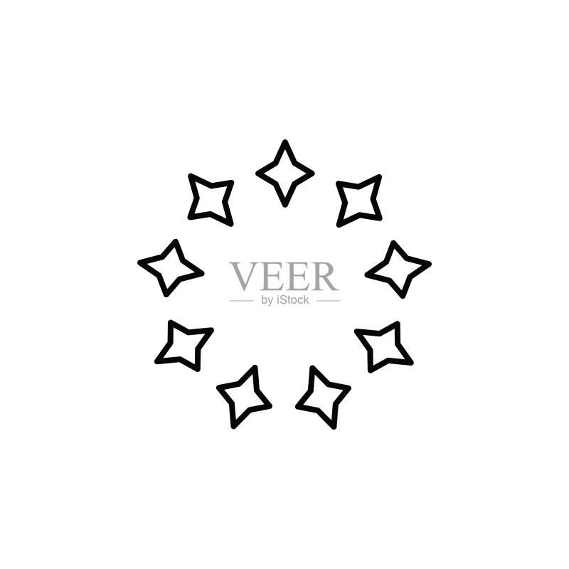 圆形星星图标矢量图图标素材