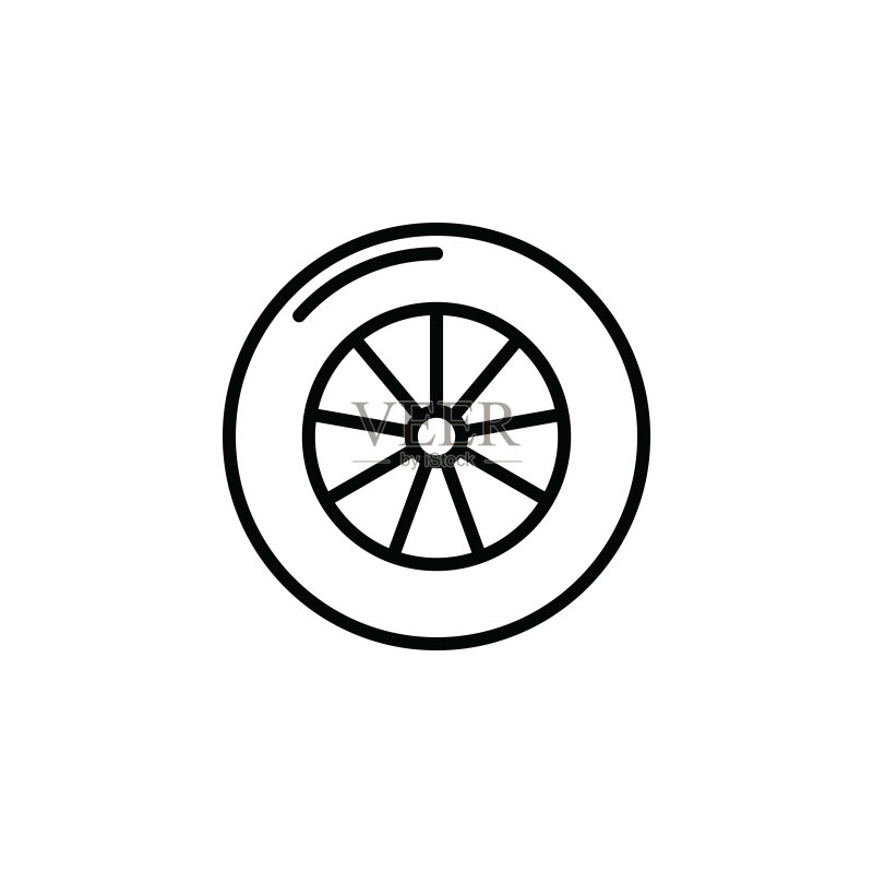 车轮轮胎图标矢量图图标素材