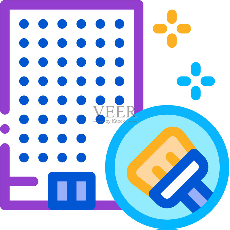 建筑清洁轮廓图标图标素材