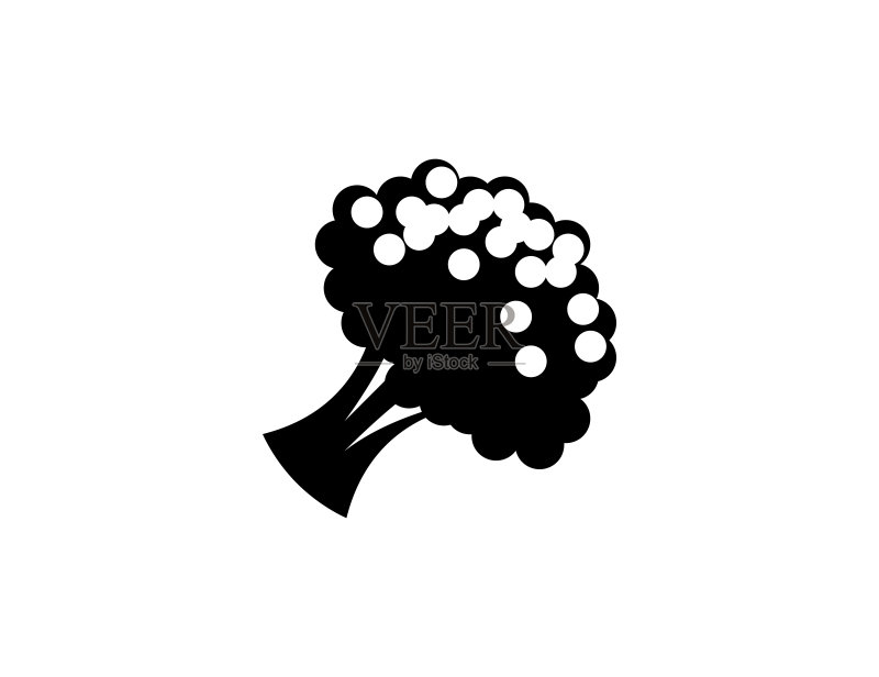 绿色西兰花矢量图标图标素材