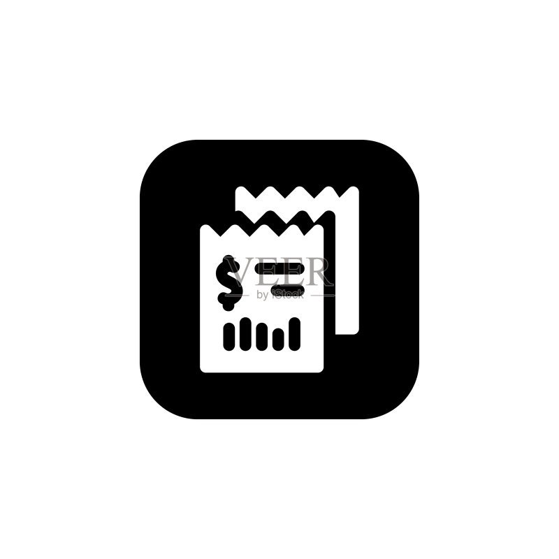 账单图标,适用于商业和金融图标素材