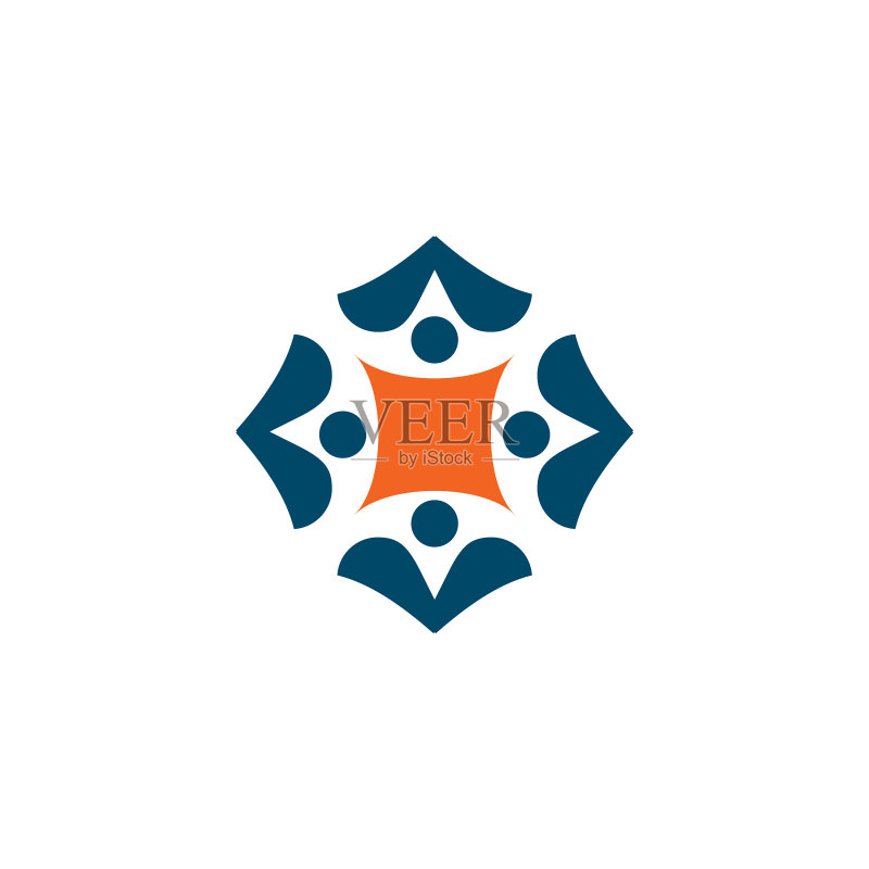 社区和收养护理标志设计图标素材
