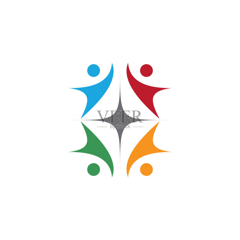 社区和收养护理标志设计图标素材