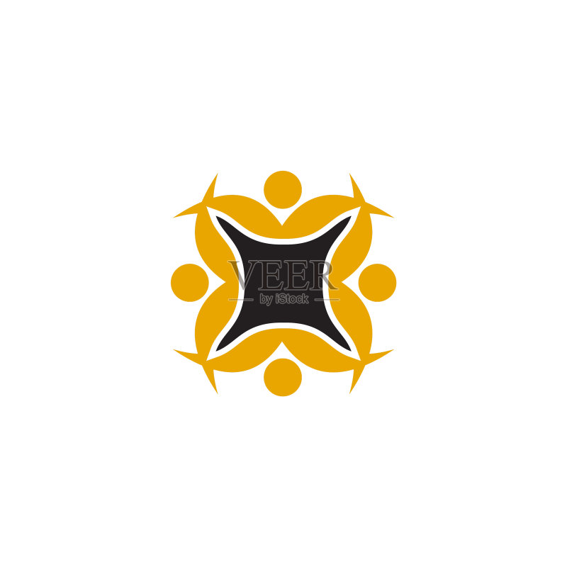 社区和收养护理标志设计图标素材