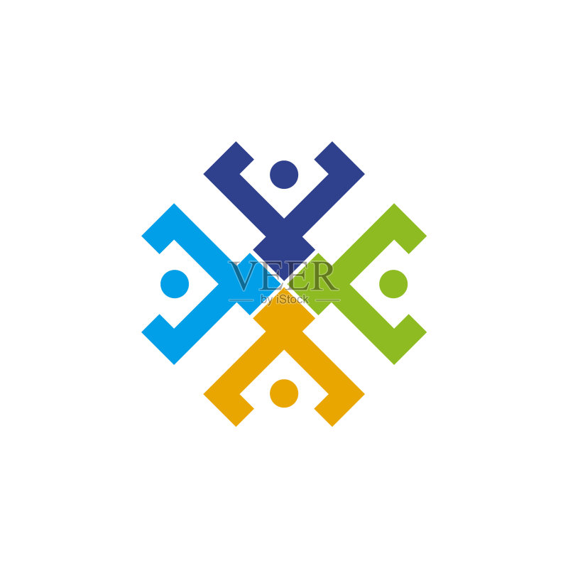 社区和收养护理标志设计图标素材