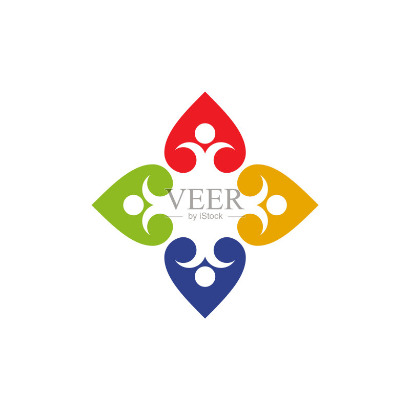 社区和收养护理标志设计图标素材
