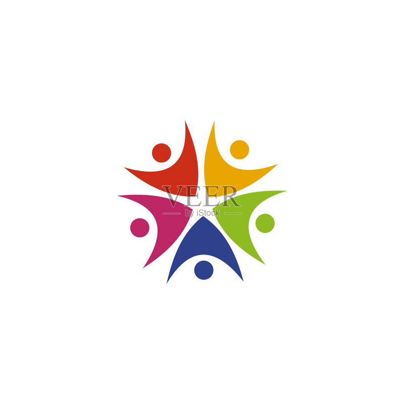 社区和收养护理标志设计图标素材