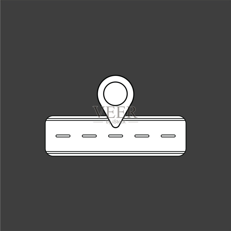 道路与指针符号概念图标素材
