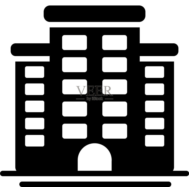 塔式公寓和办公楼图标素材