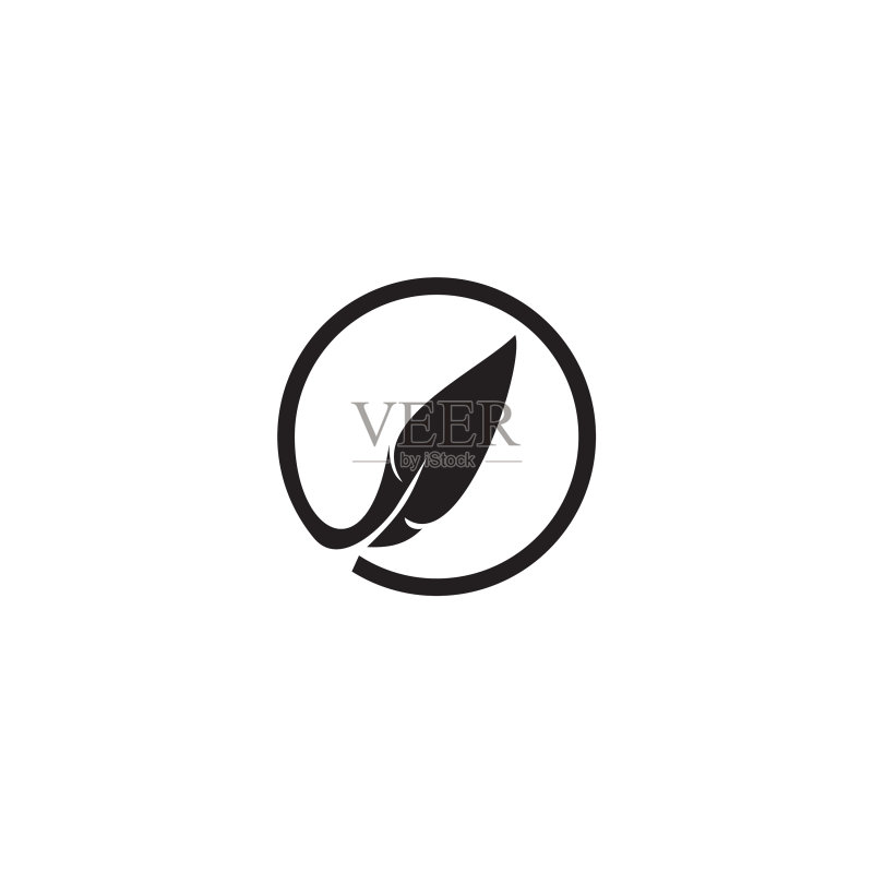 羽毛笔图标Logo设计模板图标素材