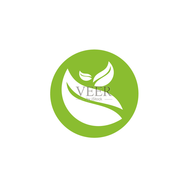 树叶图标标志设计模版图标素材