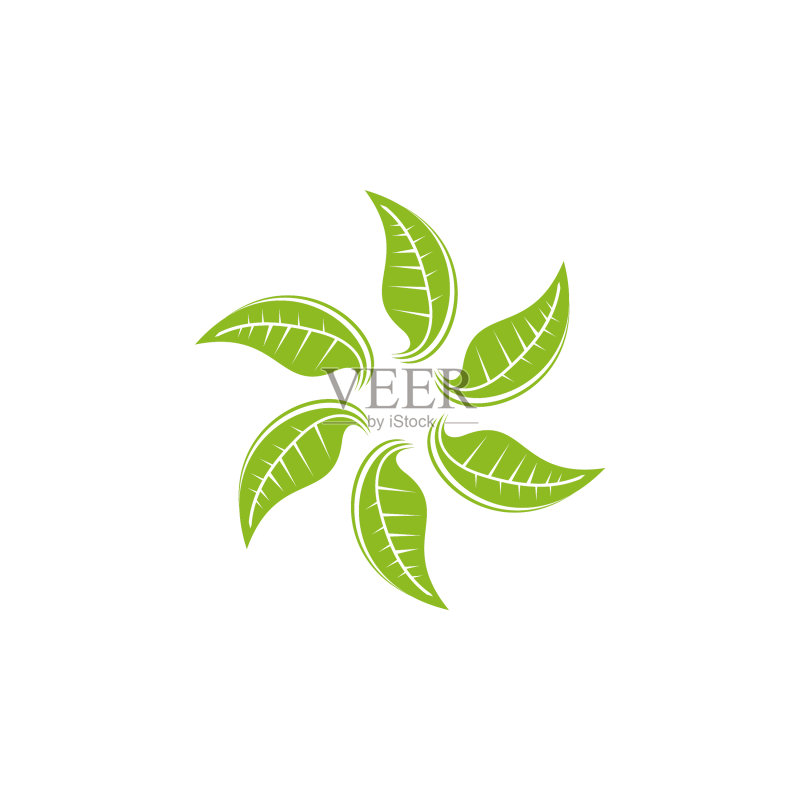 树叶图标标志设计模版图标素材