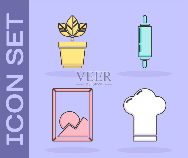厨师帽花盆风景照片图标素材