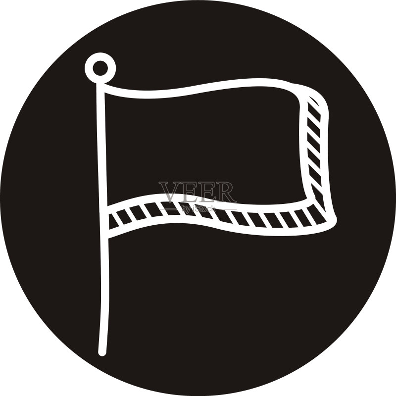 旗帜成功涂鸦方块风格图标图标素材