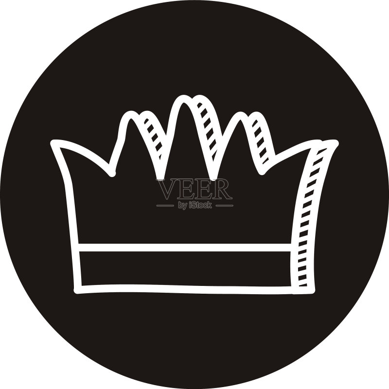 女王皇冠涂鸦积木风格图标图标素材