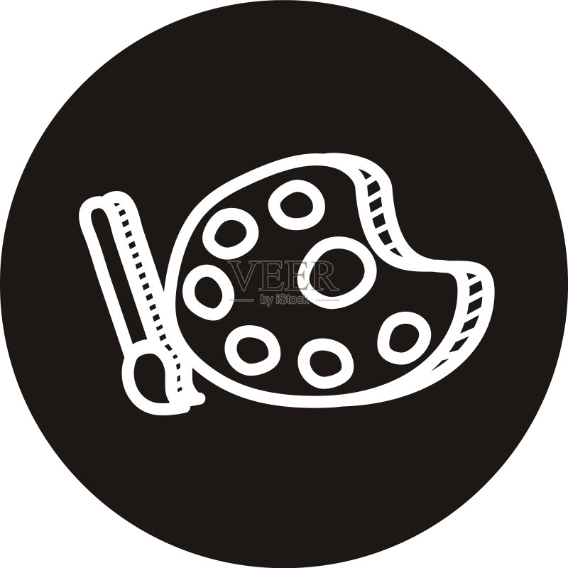 调色板和画笔涂鸦块样式图标图标素材