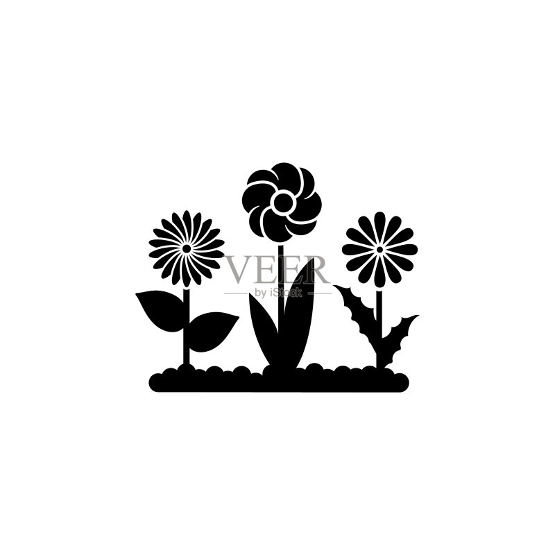花园鲜花植物扁平图标图标素材