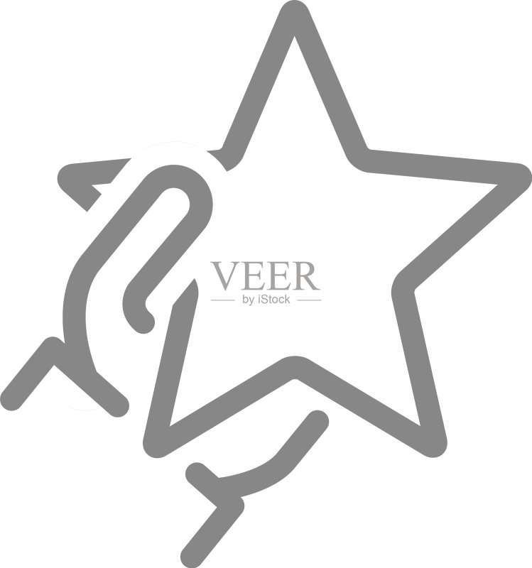 手持星星线性图标:客户评价图标素材