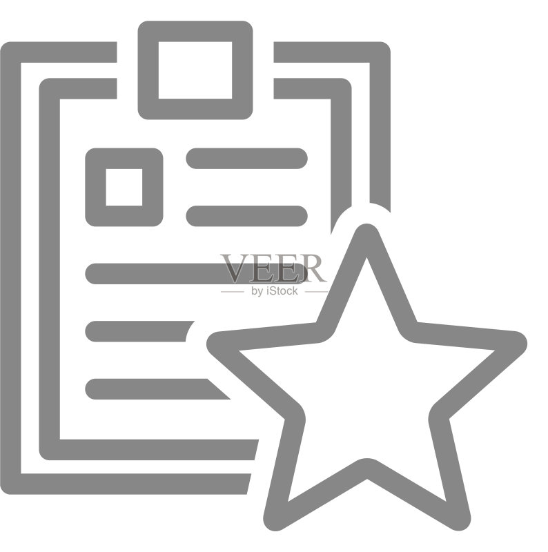 带星线图标的便笺板文件评级图标素材