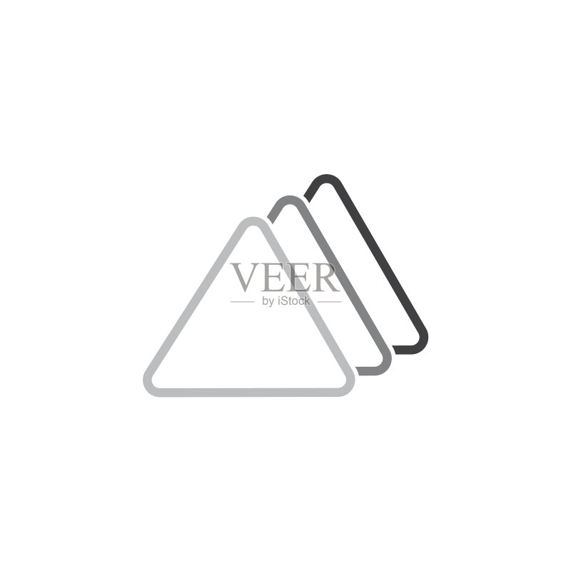 箭头三角形简约线条动态设计Logo图标素材