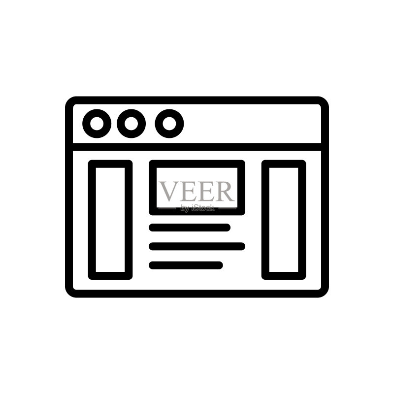 浏览器、网站、新闻图标。用于UI和UX、网站或移动应用程序的互联网浏览器图标的简单线条、轮廓矢量元素图标素材