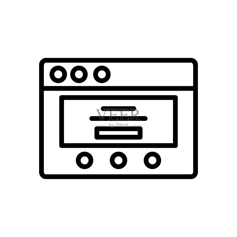 浏览器、网站、界面图标:用于UI和UX、网站或移动应用程序的简单线条轮廓矢量素材图标素材