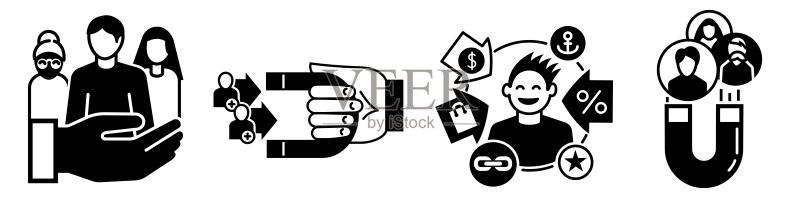 客户维护图标集,简约风格图标素材