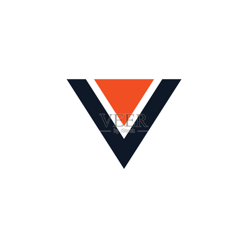 V字母标志设计模板图标素材